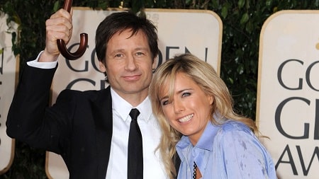 A picture of Madelaine West Duchovny's parents: David Duchovny and Tea Leoni.